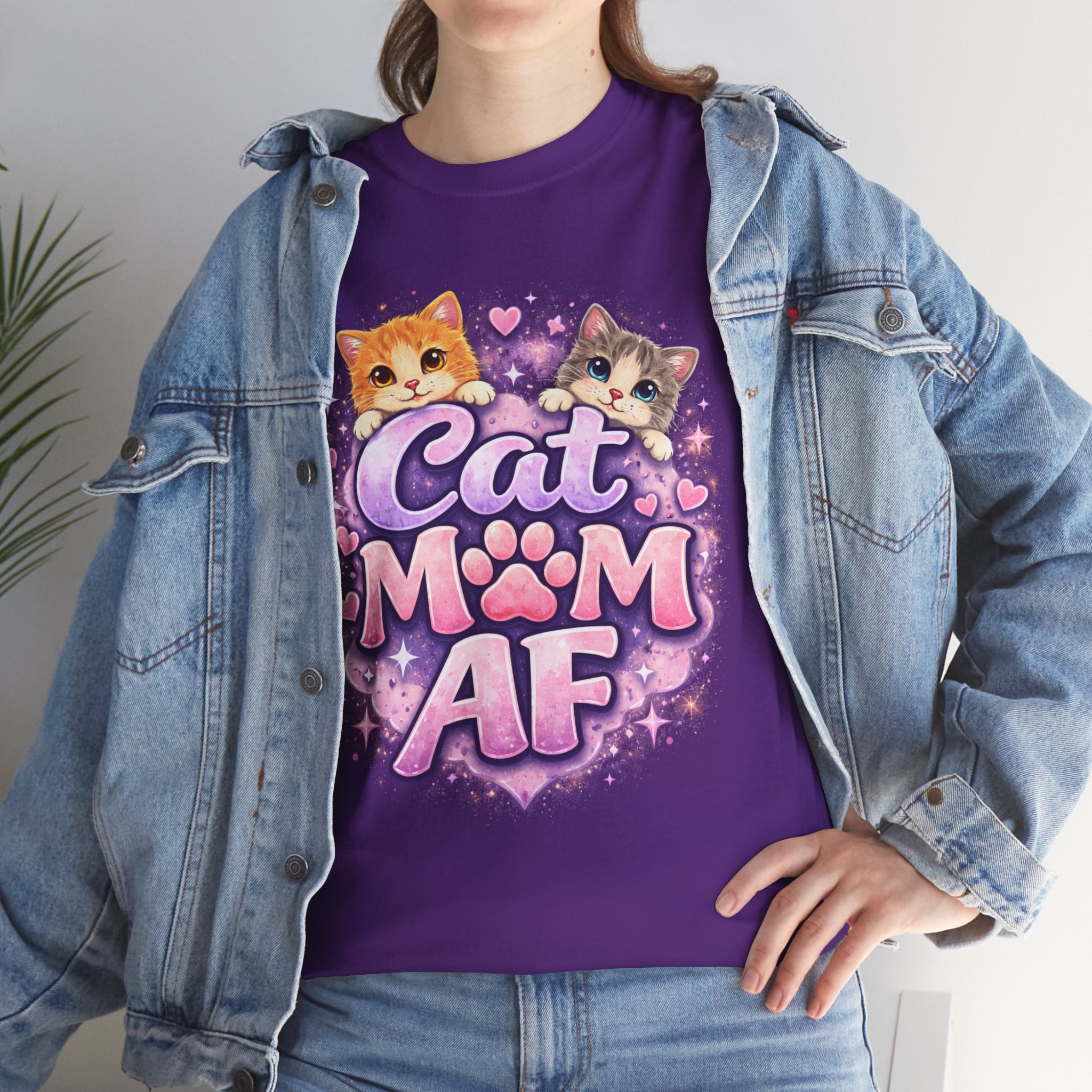 Cat Mom AF T-Shirt – Cute Kittens Paw Graphic Tee for Cat Lovers