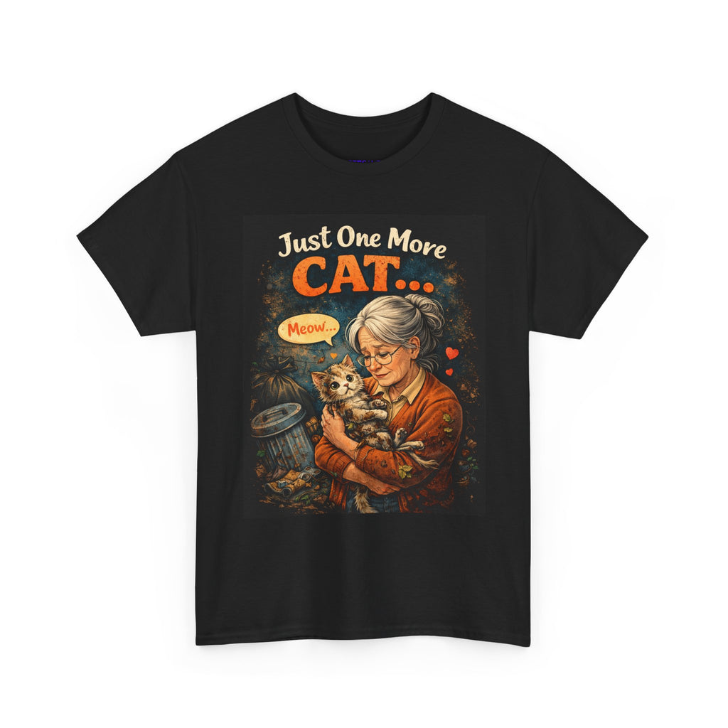 Just One More Cat T-Shirt — Cute Cat Lover Tee with ’Meow’ Graphic