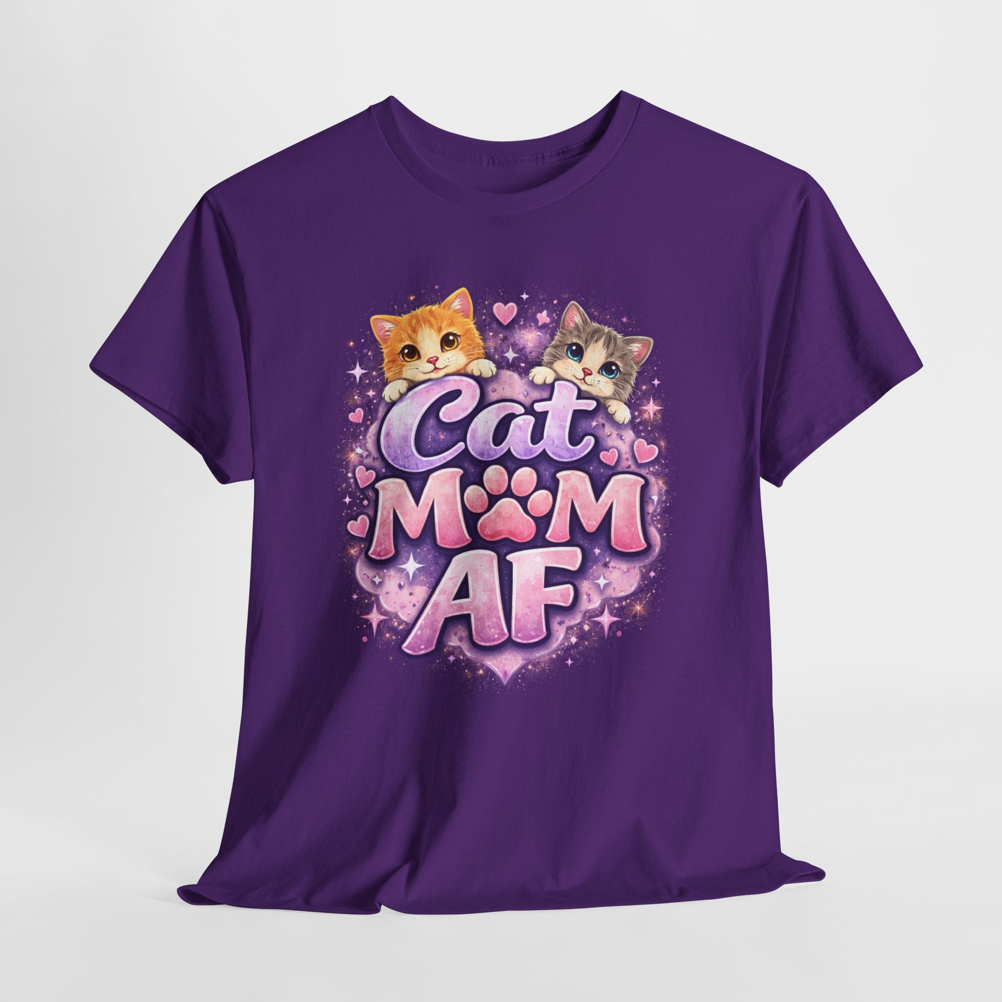 Cat Mom AF T-Shirt – Cute Kittens Paw Graphic Tee for Cat Lovers