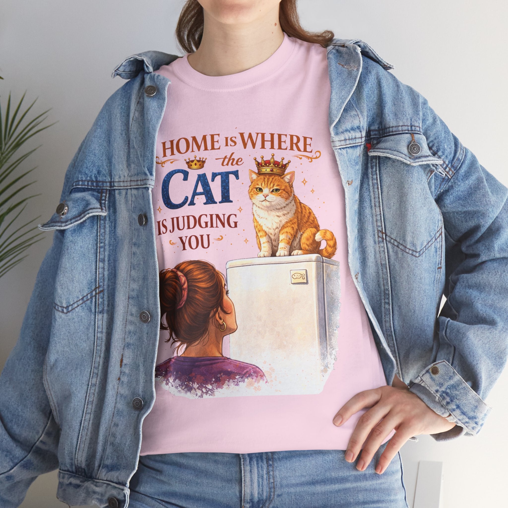 Cat Judgment T-Shirt — "Home Is Where the Cat Is Judging You" Graphic Tee