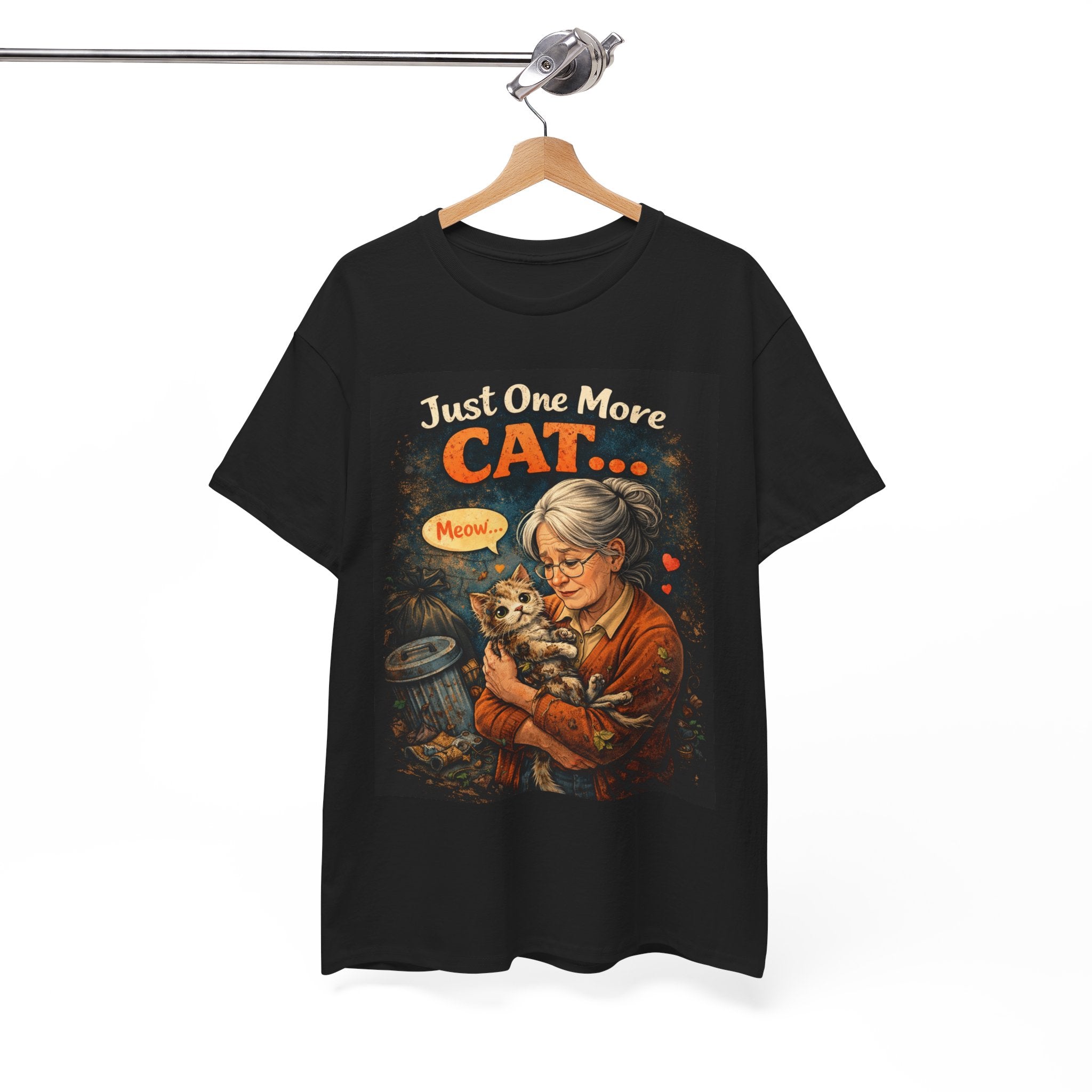 Just One More Cat T-Shirt — Cute Cat Lover Tee with ’Meow’ Graphic