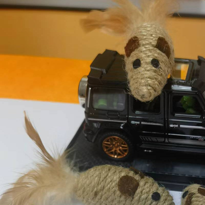 3pcs Hemp Rope Cat Toys with Realistic Feather & Mouse Design - Interactive Self-Entertainment Teaser for Cats, Biting and Chewing, Medium Breed Recommendation, No Batteries Needed, Perfect for Indoor Play