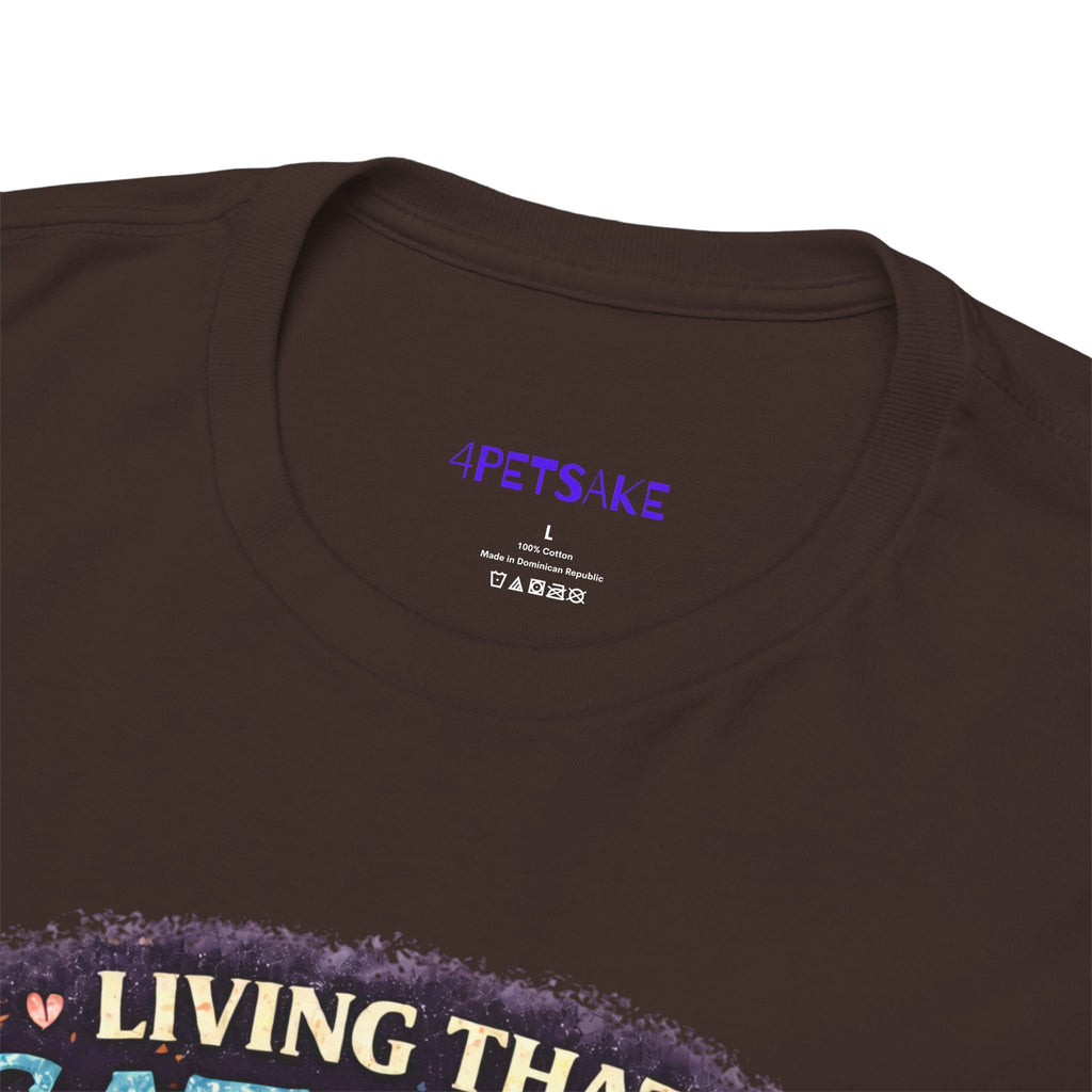 Cat Mom T-Shirt — "Living That Cat Mom Life" Vintage Cat Lover Tee