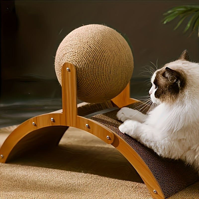 2-in-1 Cat Scratcher with Hanging Ball Toy - Ultra-high Fencing Scratcher Column for Sharpening Claws, Heavy-duty Scratcher Pad for Big Cats - The Best-selling Among Pet Supplies
