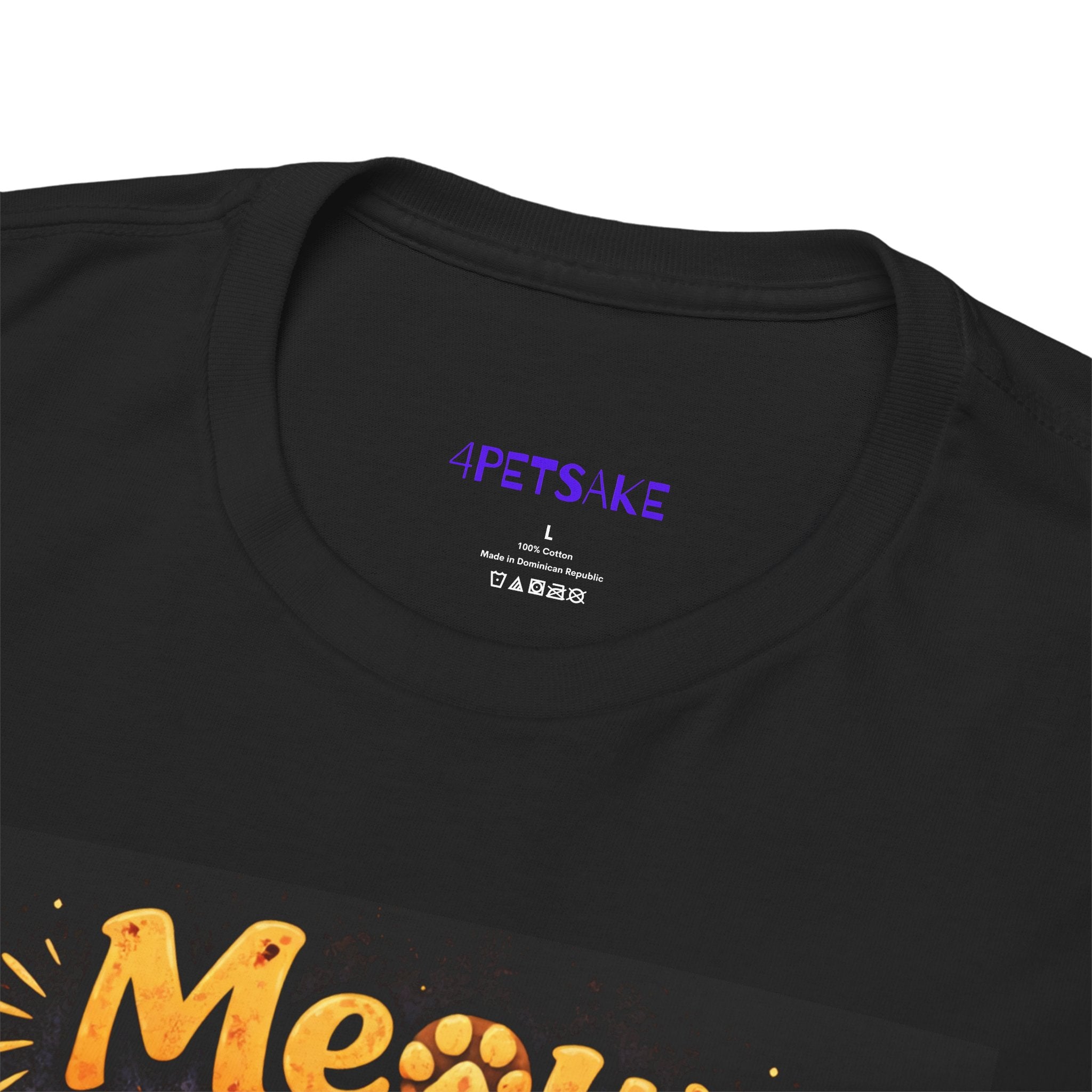 Meow or Never Cat T-Shirt — Sunset Cat Graphic Tee for Cat Lovers