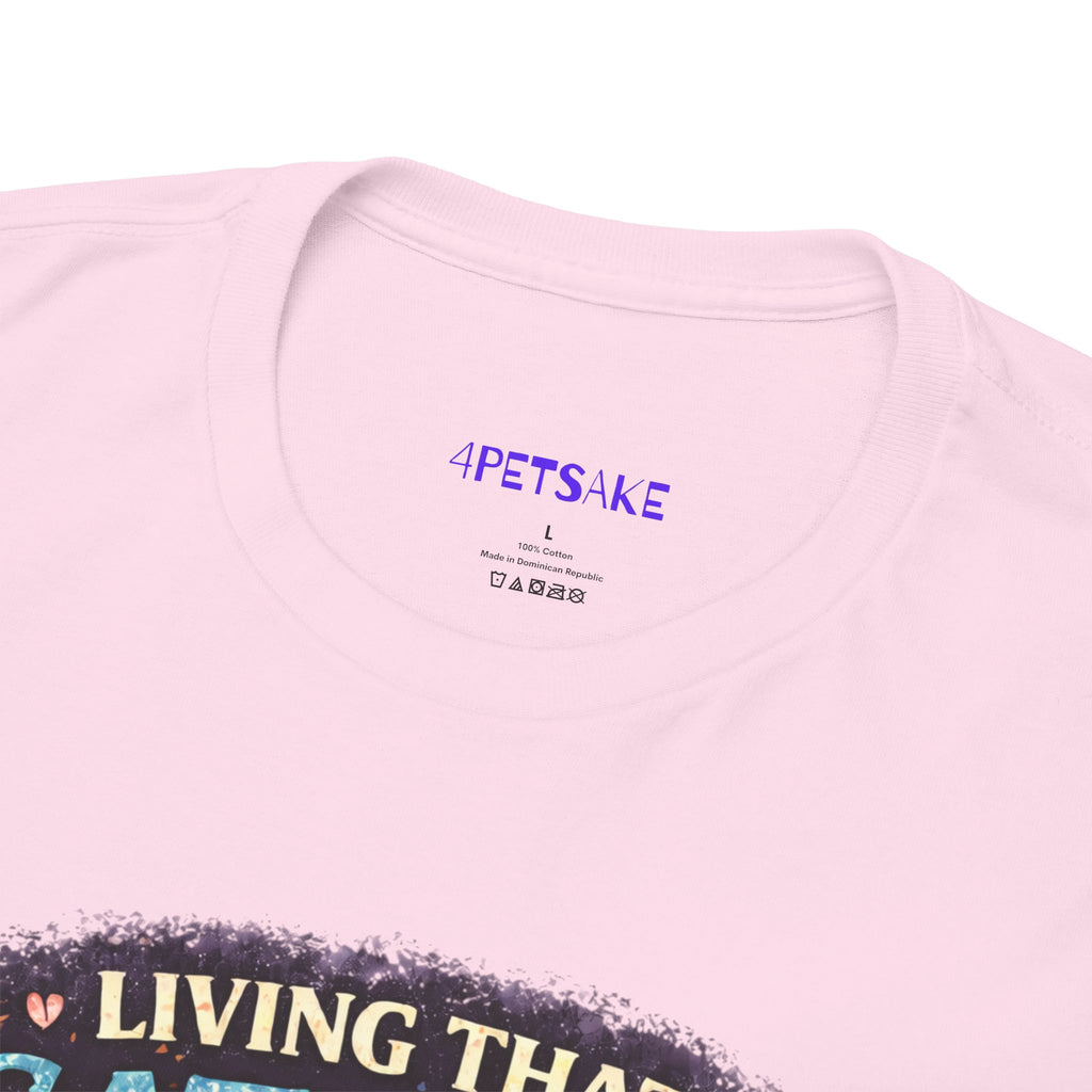 Cat Mom T-Shirt — "Living That Cat Mom Life" Vintage Cat Lover Tee