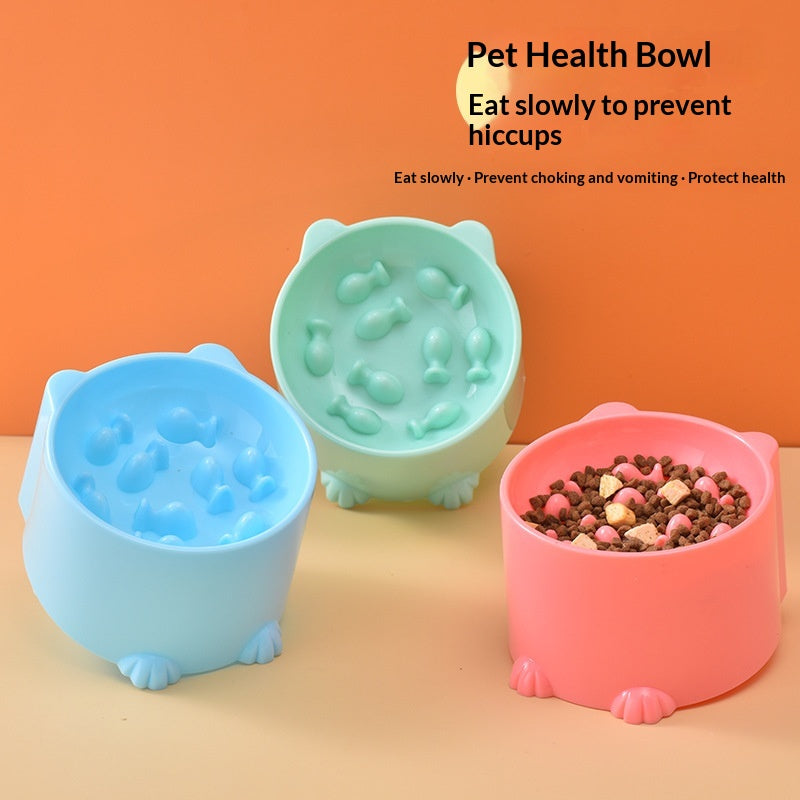 Solid Color Minimalism Slow-feeding Anti-choking Pet Bowl