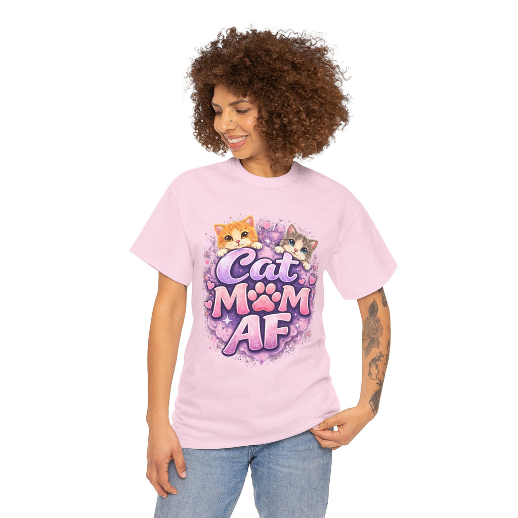 Cat Mom AF T-Shirt – Cute Kittens Paw Graphic Tee for Cat Lovers