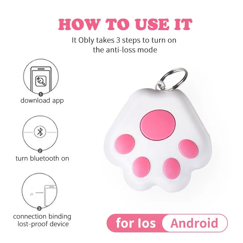 Mini Pet Anti-lost Smart GPS Tracker Key Kids Bag Finder Dog Cat Pet for IOS/ Android Locator Bluetooth Tracker Device Reminder